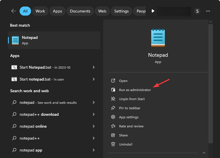 Notepad с примером