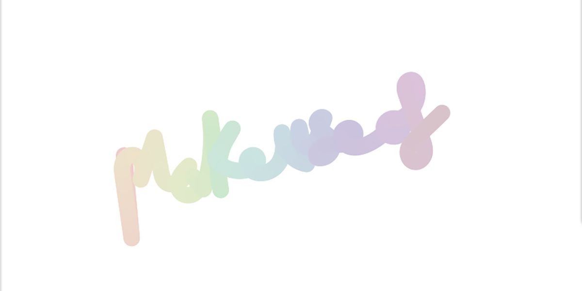 Белое полотно с радужным рукописным текстом MakeUseOf.