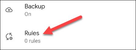 Откройте Правила