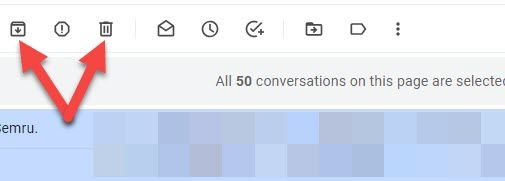 Archive or Delete the emails.