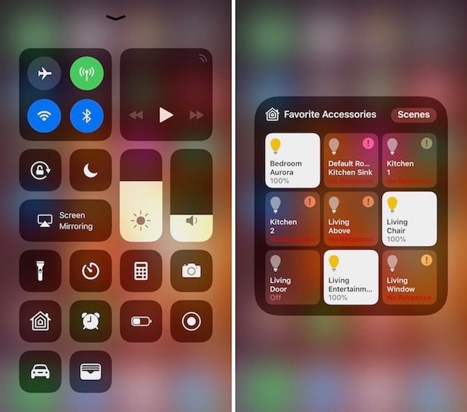 Виджет Дом в Центре управления iOS 11