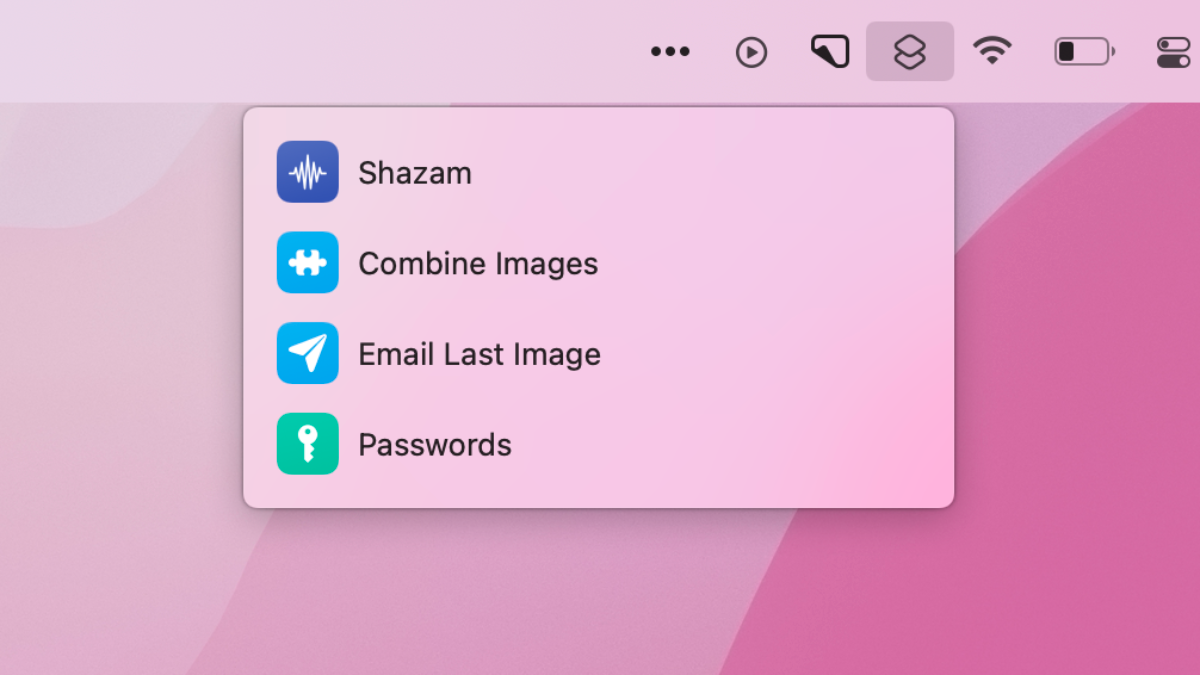 Shortcuts на Mac — закрепление в строке меню