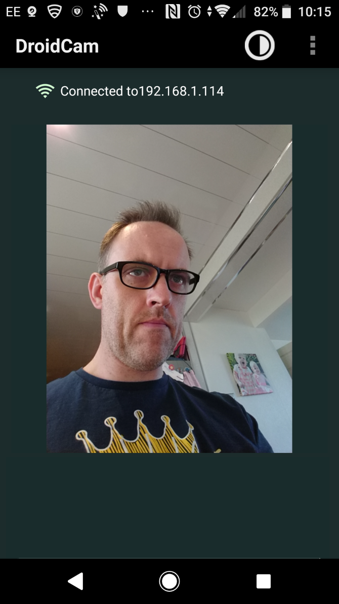 Окно подключения DroidCam: ввод IP и управление потоками