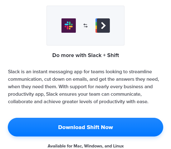 Slack en Shift