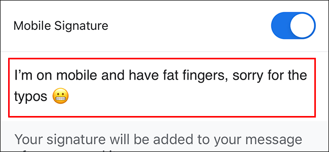 Введите короткую мобильную подпись
