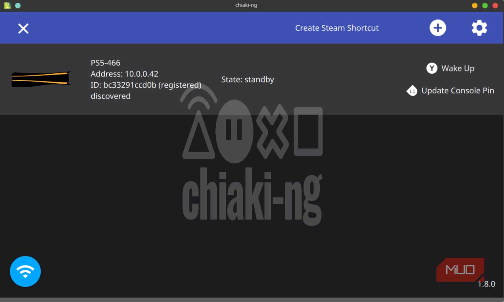 Chiaki-ng with PS5 on screen and Chiaki-NG watermark