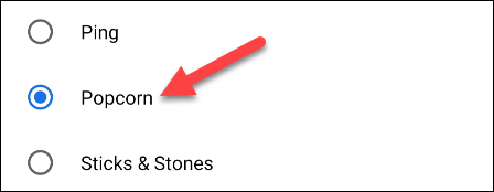 Выбор звука уведомления и предпросмотр