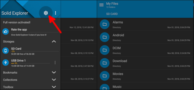 Настройки Solid Explorer на Android TV