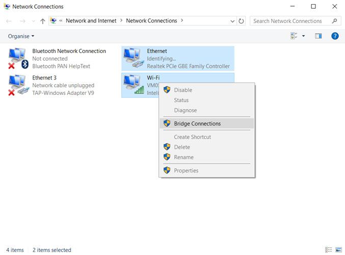 два адаптера выделены для моста