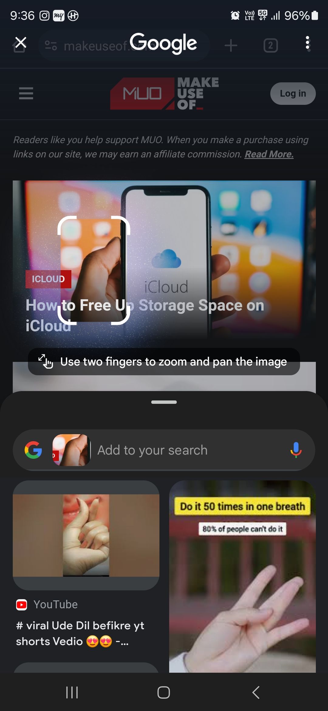 Результаты Circle to Search на Samsung Galaxy S24