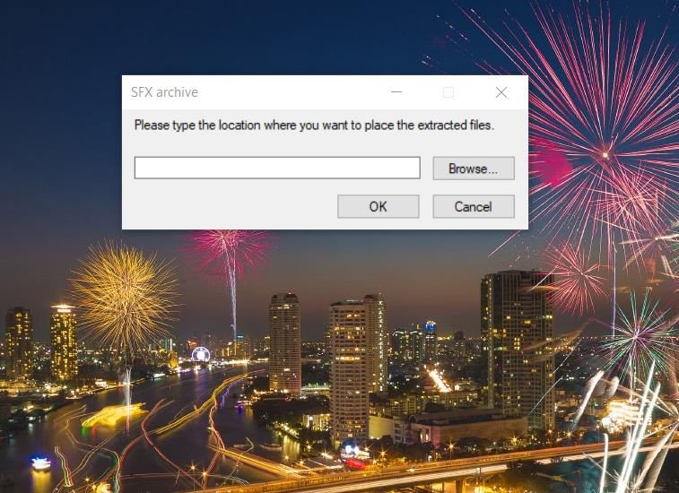 Пример SFX архива, созданного через IExpress