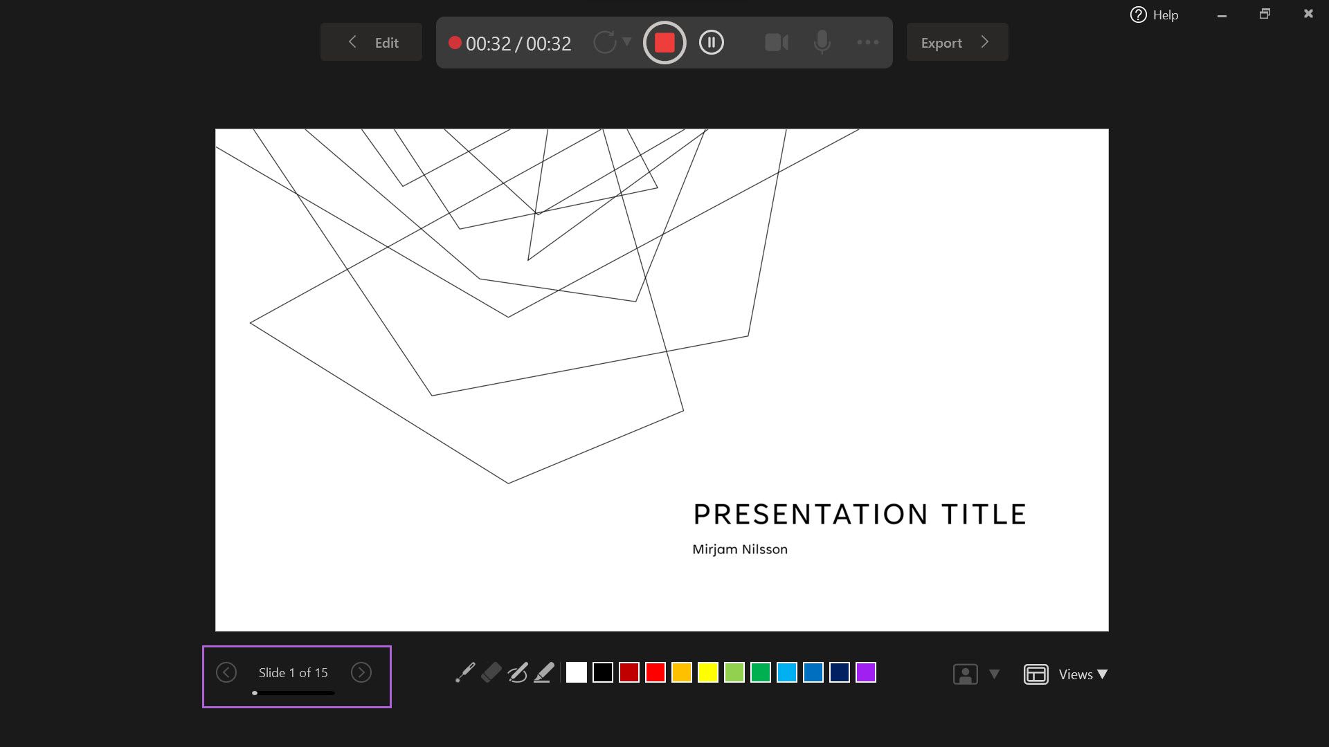 Навигация по слайдам во время записи