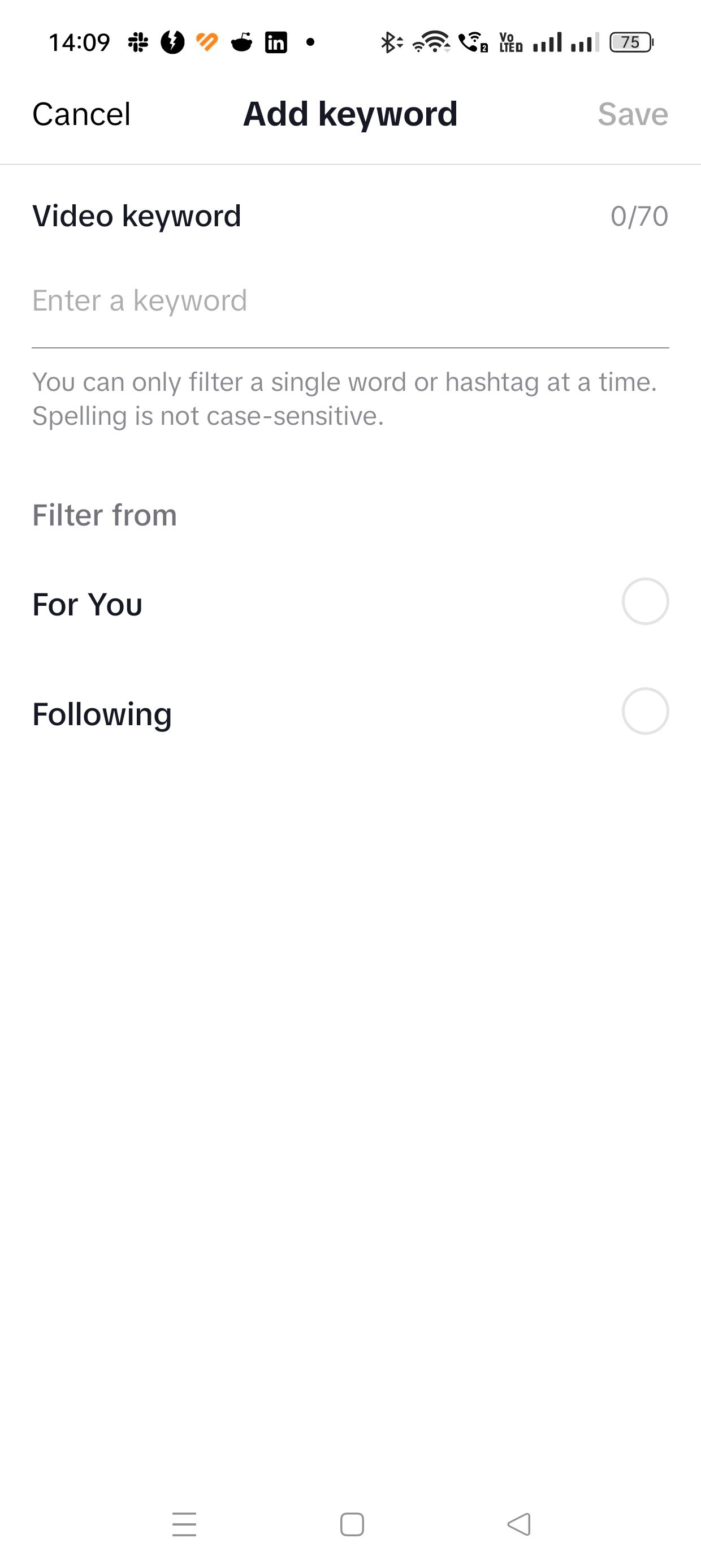 Добавление фильтрованного ключевого слова