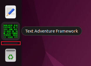 Закреплённый значок приложения в доке выше разделителя.