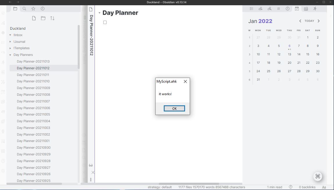 MSGBOX появляется только в целевом приложении
