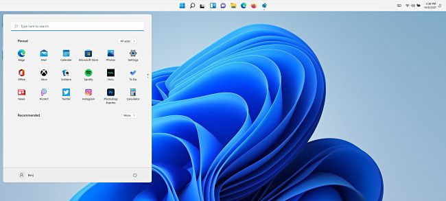 Меню Пуск откроется в верхней левой части экрана.