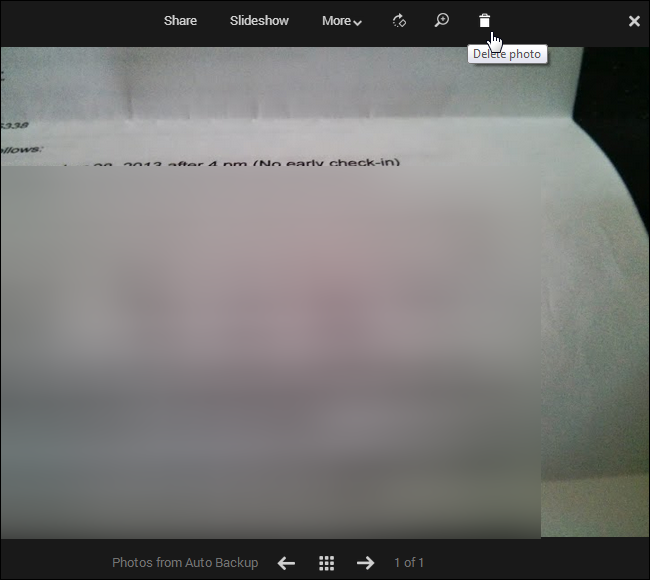 Удаление фото в Google+ Photos