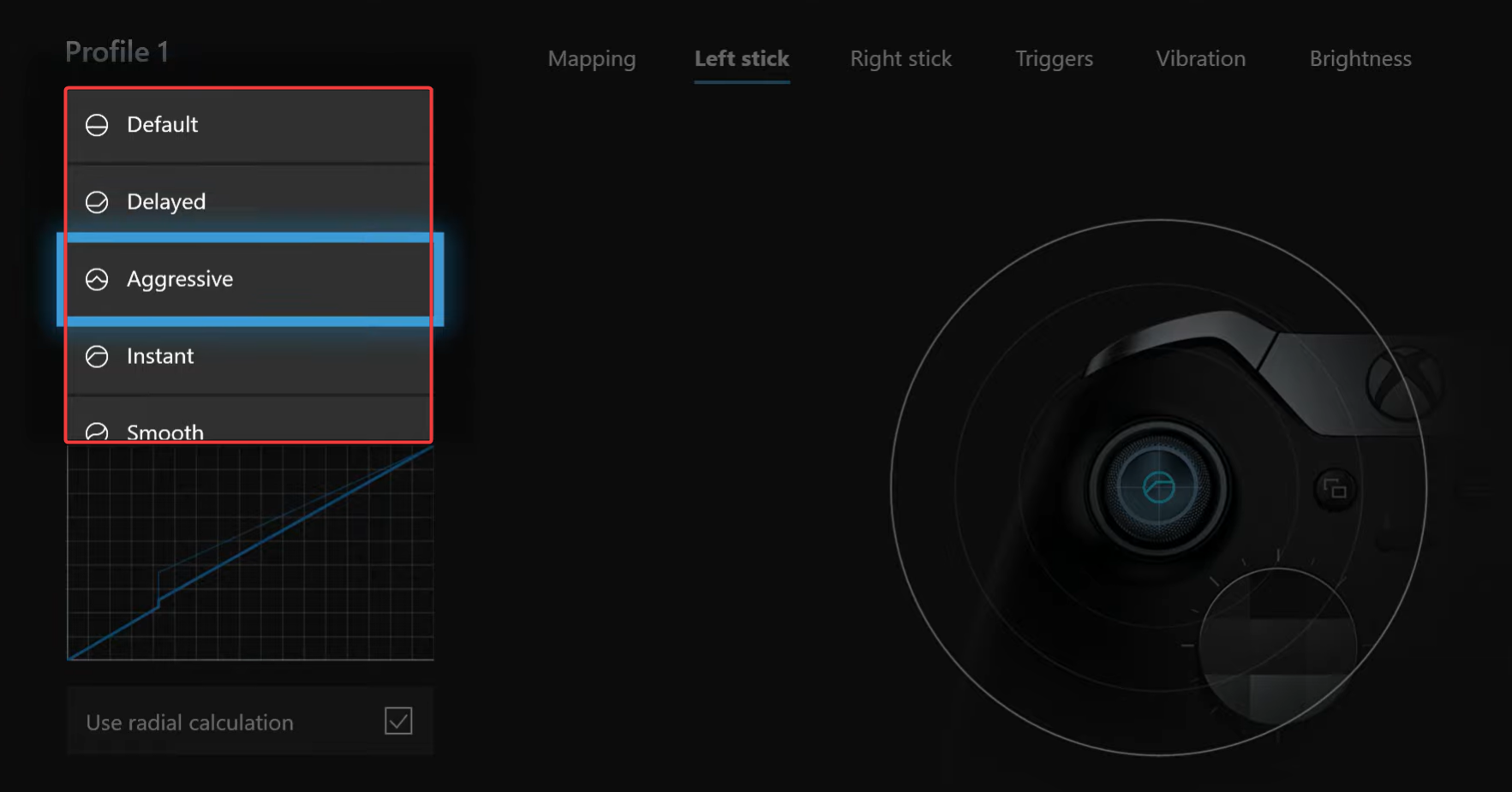 Настройки чувствительности стиков
