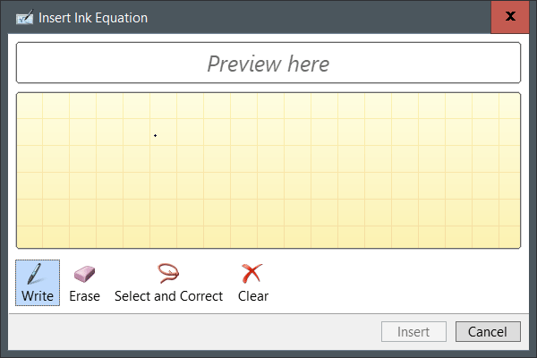 Рисование математического выражения в OneNote