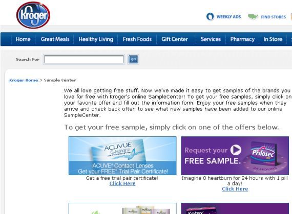 Полка с образцами товаров, сканер скидок