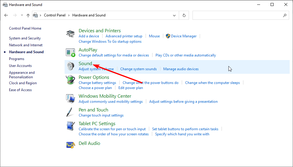Список устройств воспроизведения с опцией установки по умолчанию