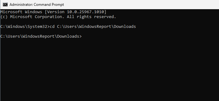 Смена директории в cmd