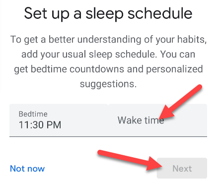 Ввод времени отхода ко сну и пробуждения (Bedtime/Wake Time)