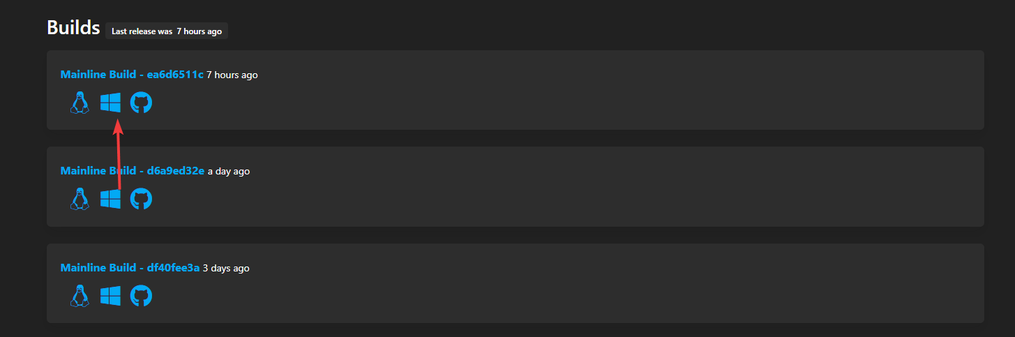 Кнопка загрузки сборки Yuzu для Windows