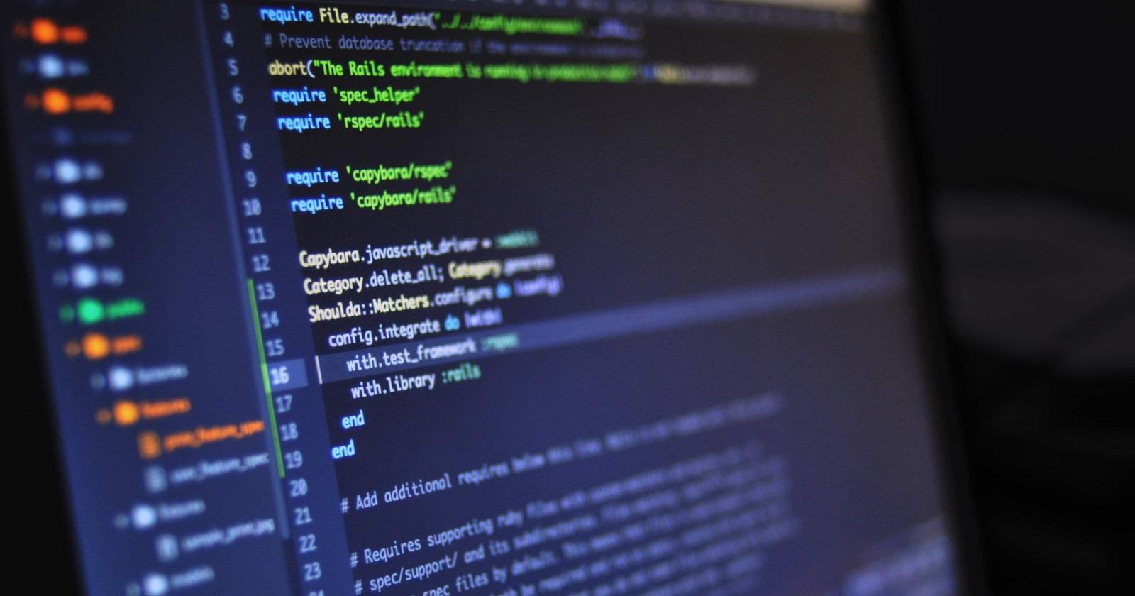 Редактор кода с фрагментами кода