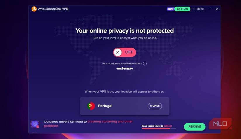 Схема подключения через VPN — показано зашифрованное соединение между устройством и сервером VPN