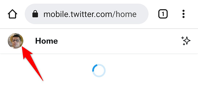 Коснитесь значка профиля в левом верхнем углу Twitter.