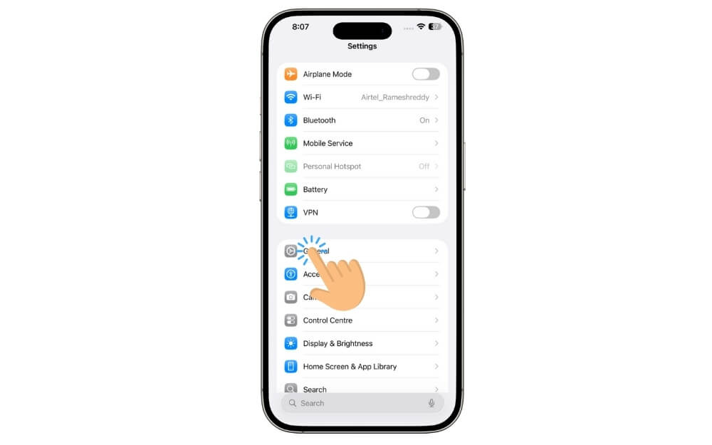 Allgemeine Einstellungen auf dem iPhone