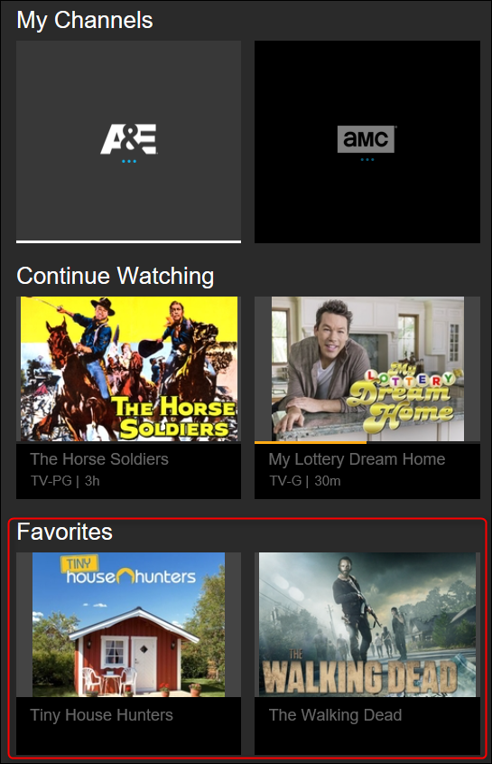 Список отмеченных передач в My TV