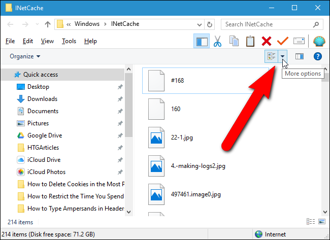 Переключение на вид «Сведения» в проводнике