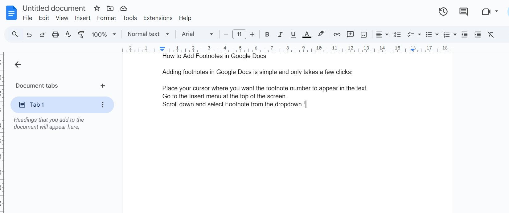 Удаление сноски в Google Docs