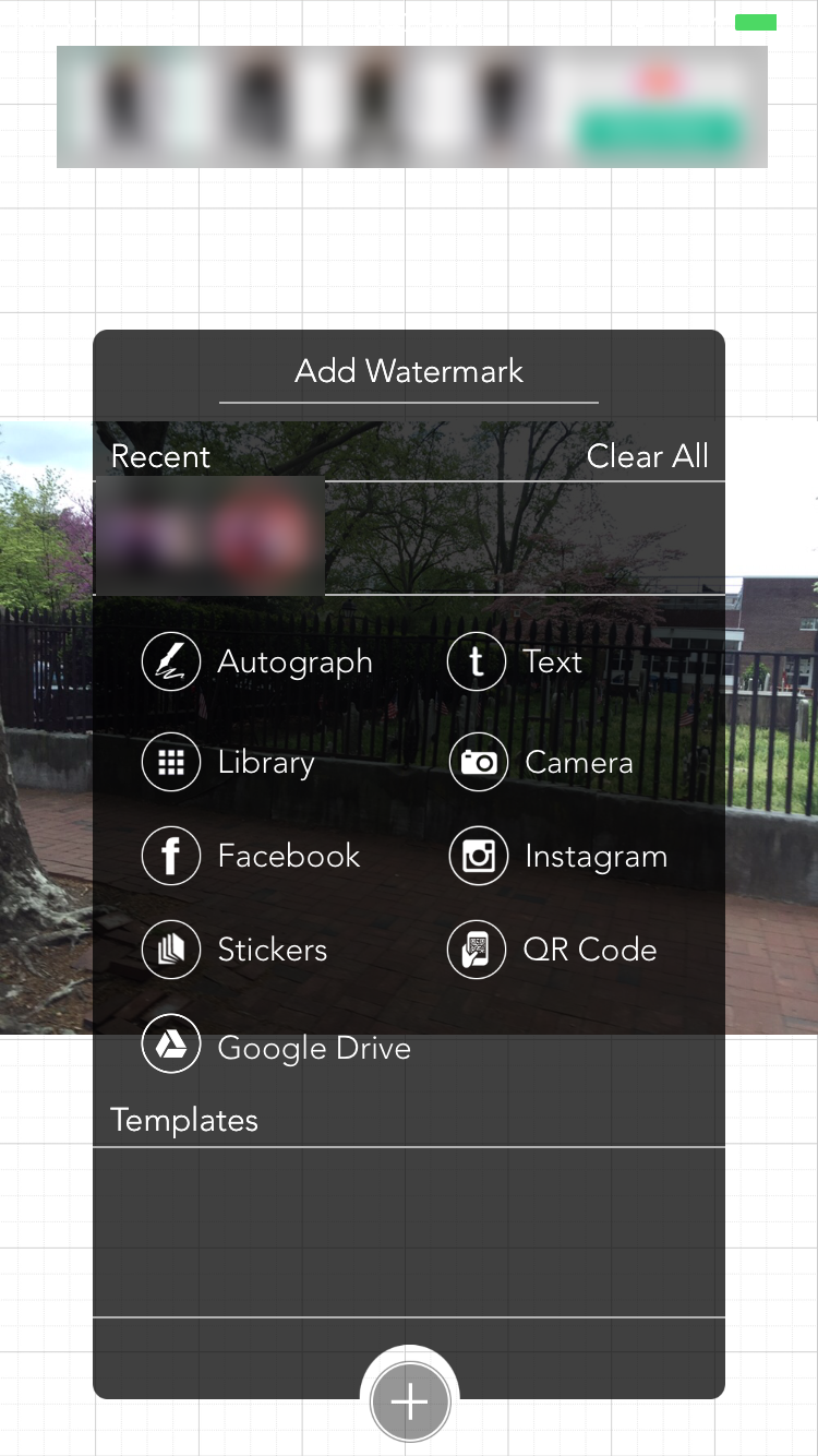 Выберите тип водяного знака на iOS