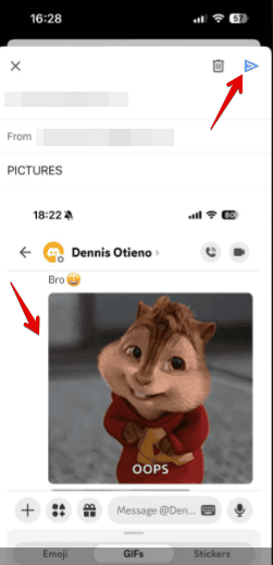 Отправка письма с прикреплёнными фото с телефона