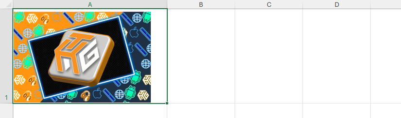 Imagem com o logo HTG inserida na célula A1 via função IMAGE.