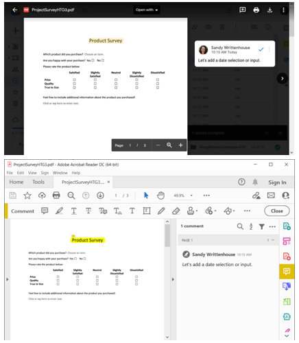 Комментарий в скачанном PDF