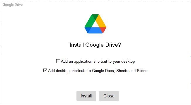 Установщик Google Drive для рабочего стола — скриншот