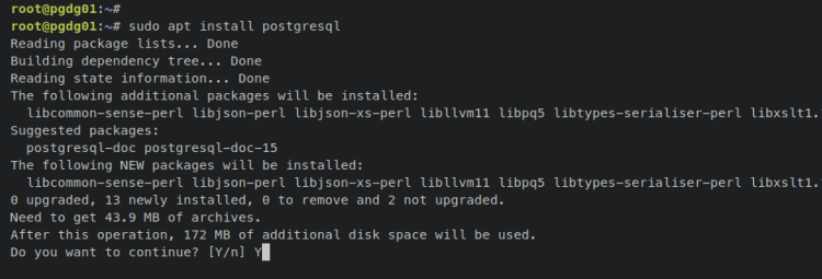 Установка PostgreSQL