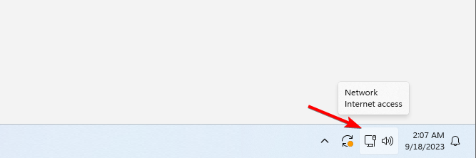 Список сетевых подключений с иконкой сети в трее