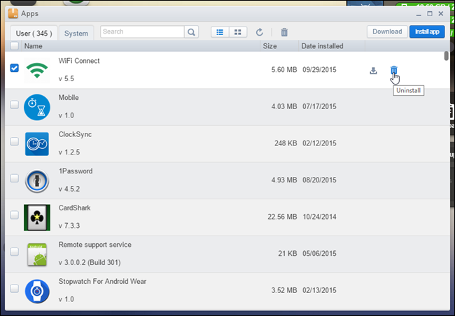 Управление приложениями через AirDroid