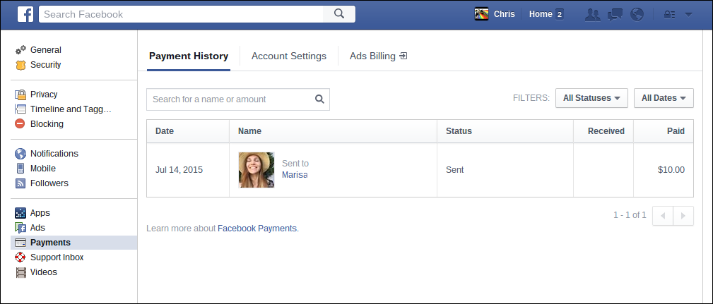 Экран истории транзакций и детальной информации по операциям