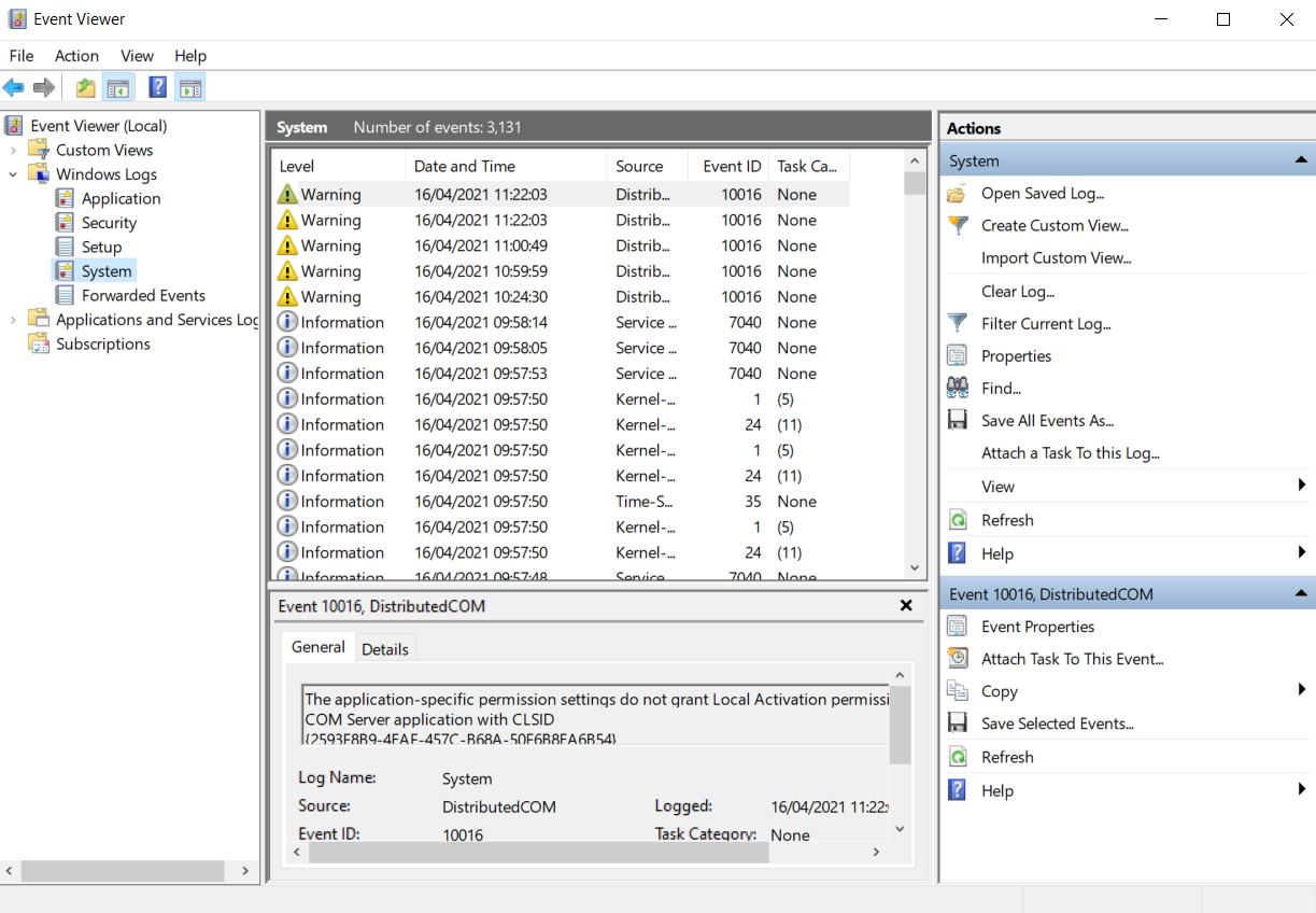 Просмотр событий Windows с записью MemoryDiagnostic