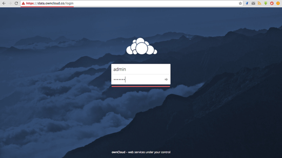 Вход в ownCloud