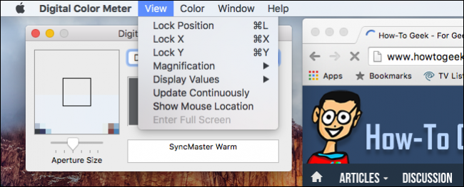 Опция копирования цвета как образца в буфер обмена