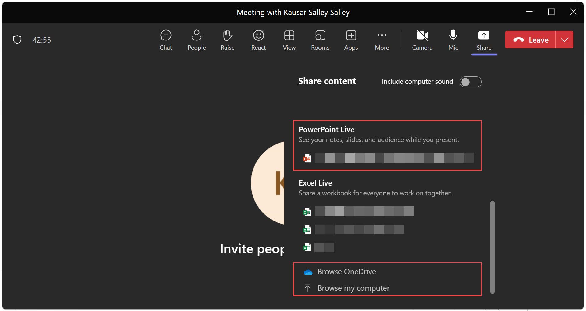 Open PowerPoint Live in Microsoft Teams