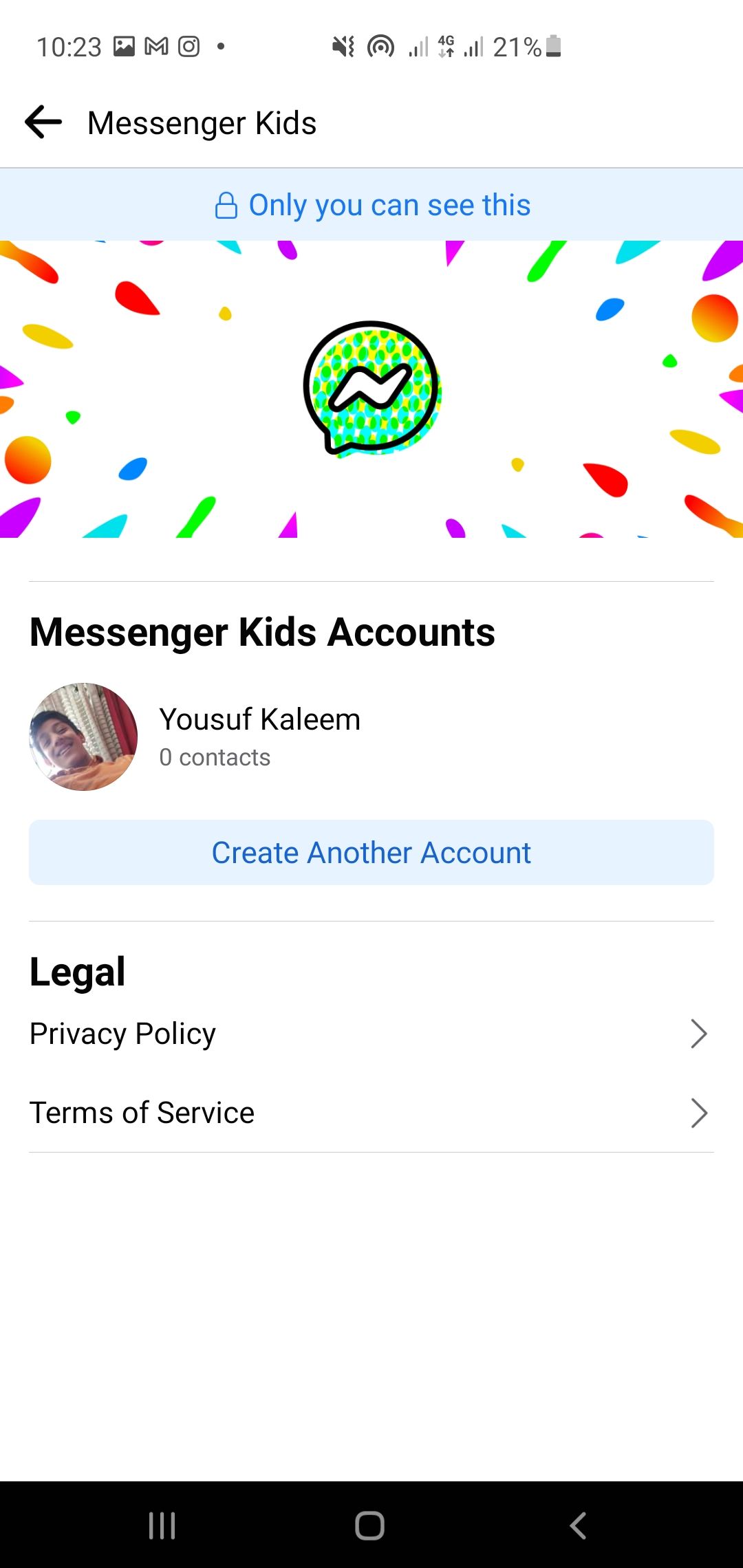 Откройте Messenger Kids через Facebook