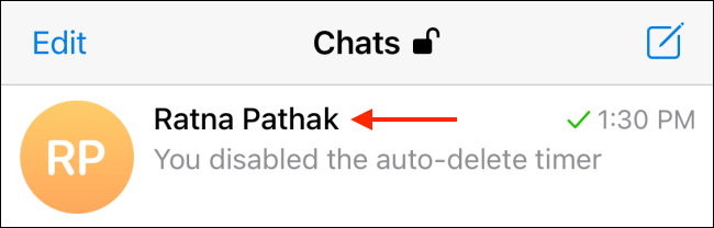 Select Chat from Telegram on iPhone